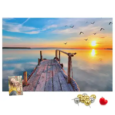 Lake Pier Printed Cork Memo Board
