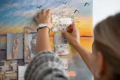 Printed Cork Memo Board Lake pier