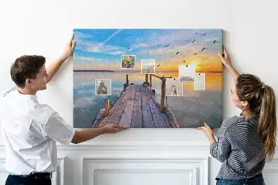 Lake Pier Printed Cork Memo Board