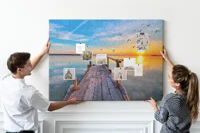 Lake Pier Printed Cork Memo Board