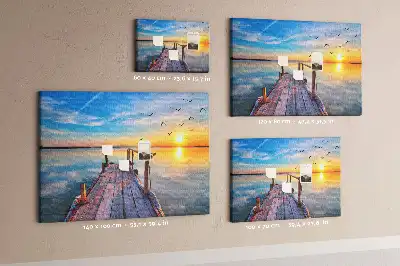 Printed Cork Memo Board Lake pier