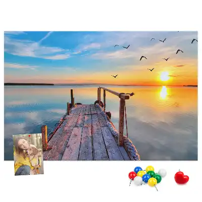 Lake Pier Printed Cork Memo Board