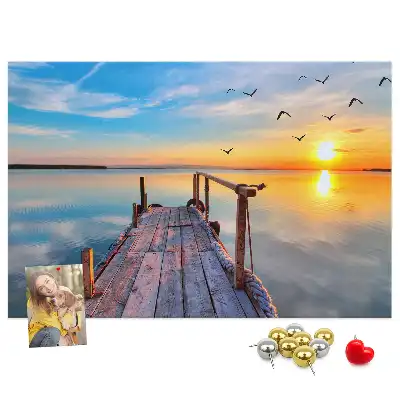Lake Pier Printed Cork Memo Board