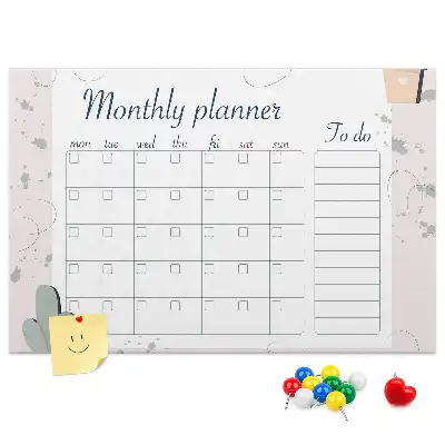 Cork memo board Month planner
