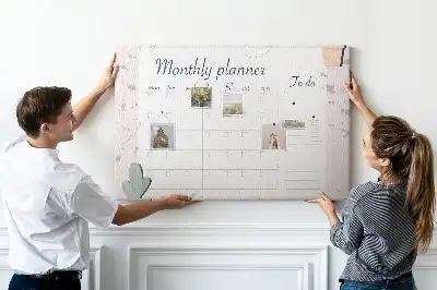 Cork memo board Month planner