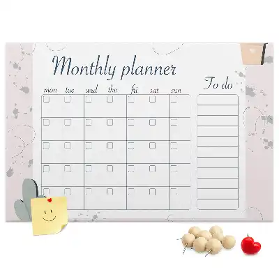 Cork memo board Month planner