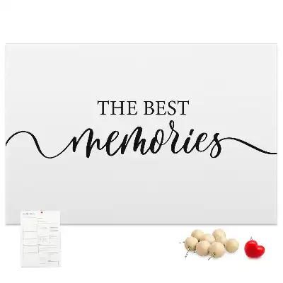 Printed cork board with memories lettering
