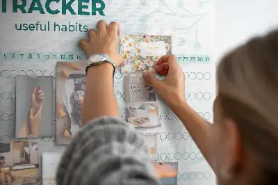 Printed Cork Memo Board Habit tracker