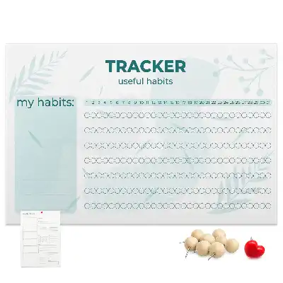 Printed Cork Memo Board Habit tracker