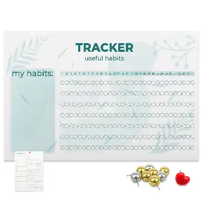 Printed Cork Memo Board Habit tracker