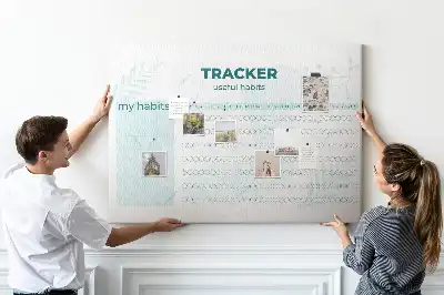 Printed Cork Memo Board Habit tracker