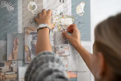 Cat shaped cork memo board calendar