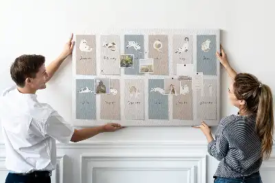 Cat shaped cork memo board calendar