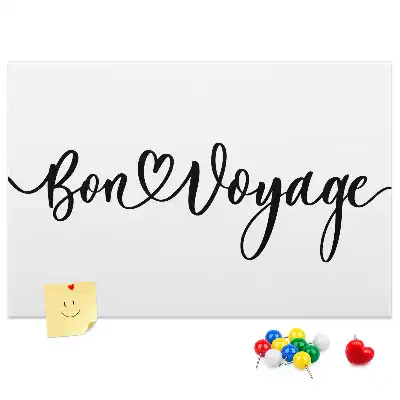 Printed Cork Memo Board Bon voyage lettering