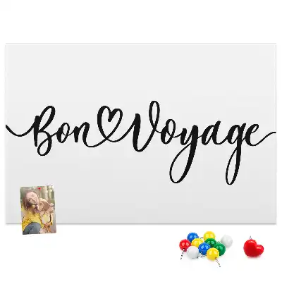 Bon Voyage Printed Cork Memo Board