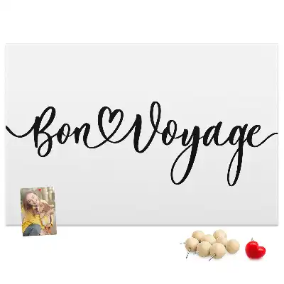 Bon Voyage Printed Cork Memo Board