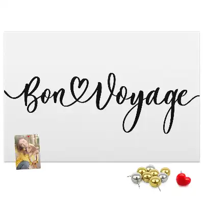 Bon Voyage Printed Cork Memo Board
