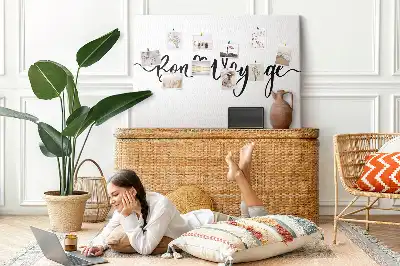 Bon Voyage Printed Cork Memo Board