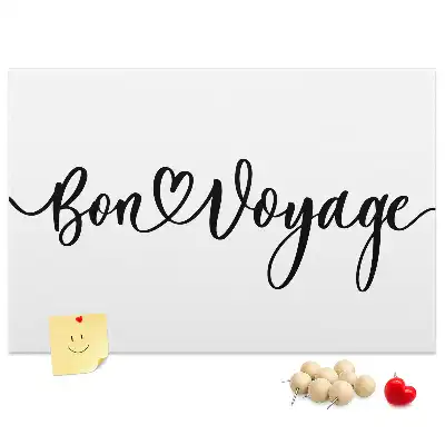 Printed Cork Memo Board Bon voyage lettering