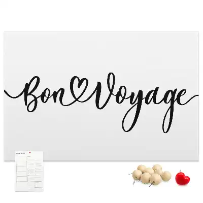 Printed Cork Memo Board Bon voyage lettering