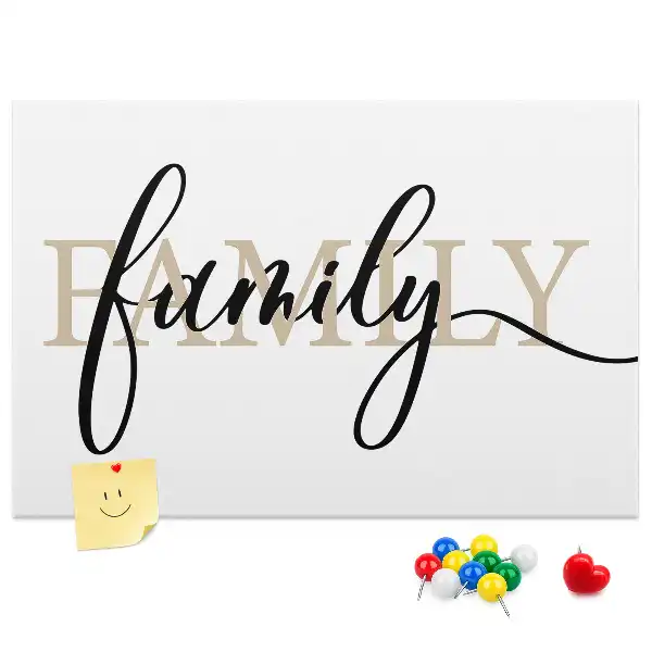 Family lettering cork memo board