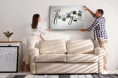 Family lettering cork memo board