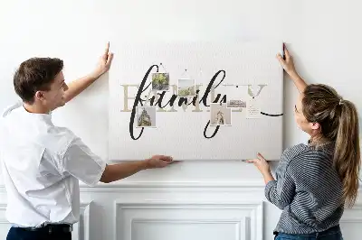Family lettering cork memo board