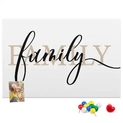 Family lettering cork memo board