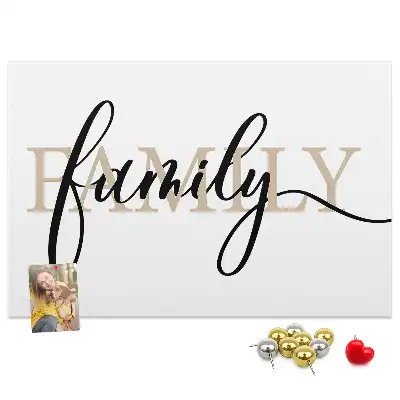 Family lettering cork memo board