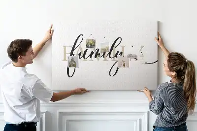 Family lettering cork memo board