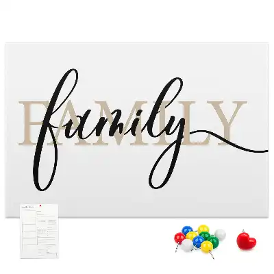 Family lettering cork memo board