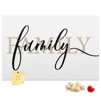 Family lettering cork memo board