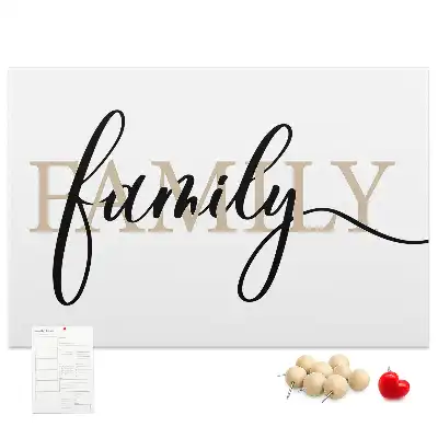 Family lettering cork memo board