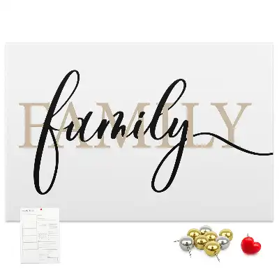 Family lettering cork memo board