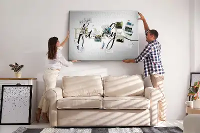 Family lettering cork memo board