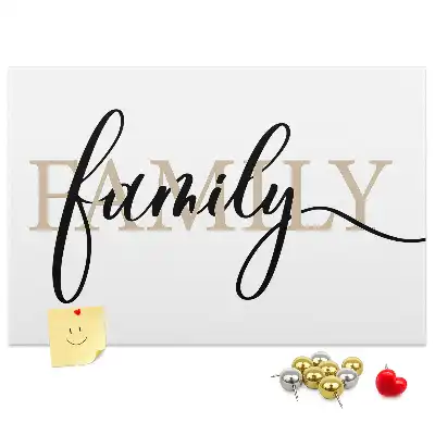 Family lettering cork memo board