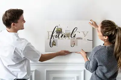 Family lettering cork memo board