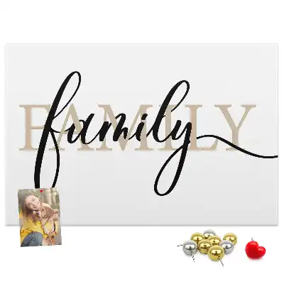 Family lettering cork memo board