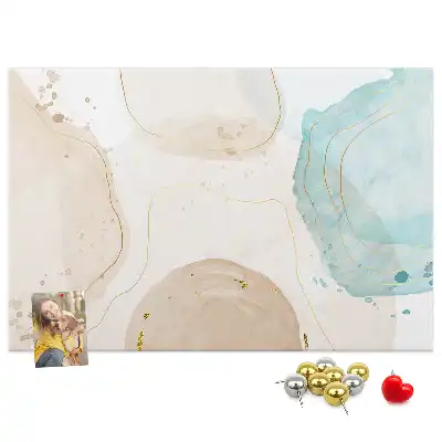Watercolor Splashes Printed Cork Board