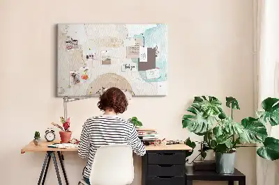 Watercolor Splashes Printed Cork Board