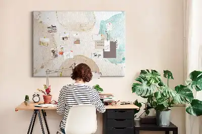 Watercolor Splashes Printed Cork Board