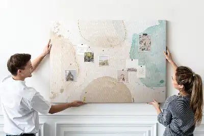 Watercolor Splashes Printed Cork Board