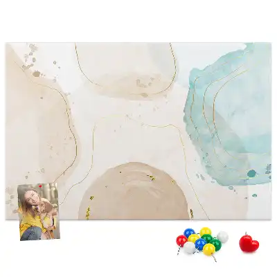 Watercolor Splashes Printed Cork Board