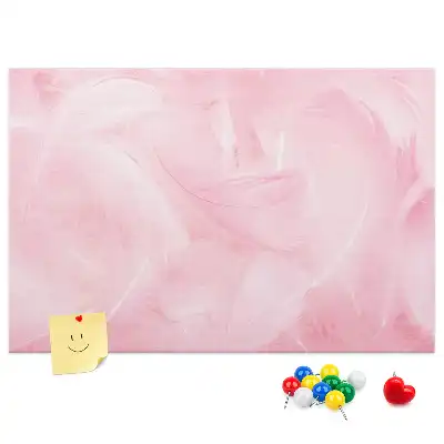 Printed Cork Memo Board with Feathers Abstraction Design