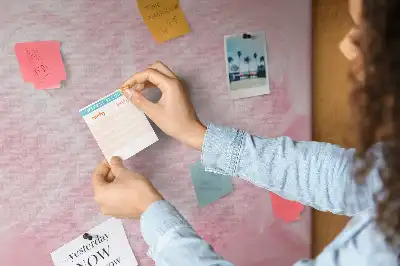 Printed Cork Memo Board with Feathers Abstraction Design