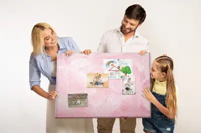 Printed Cork Memo Board with Feathers Abstraction Design