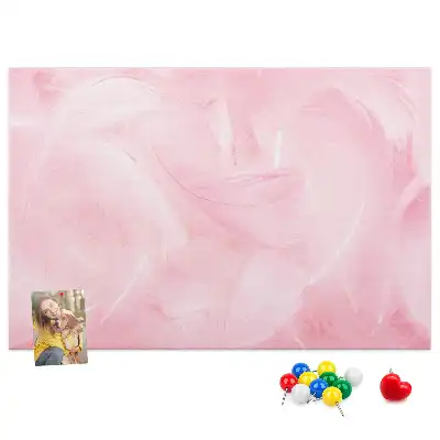 Printed Cork Memo Board with Feathers Abstraction Design