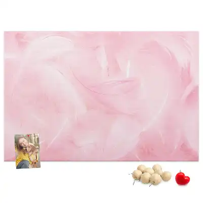 Printed Cork Memo Board with Feathers Abstraction Design