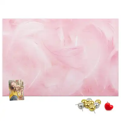 Printed Cork Memo Board with Feathers Abstraction Design