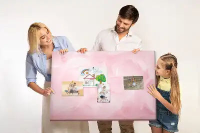 Printed Cork Memo Board with Feathers Abstraction Design
